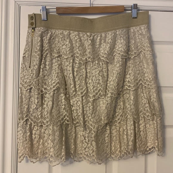 Ann Taylor Champagne Lace Skirt, Size 12 - Picture 1 of 6
